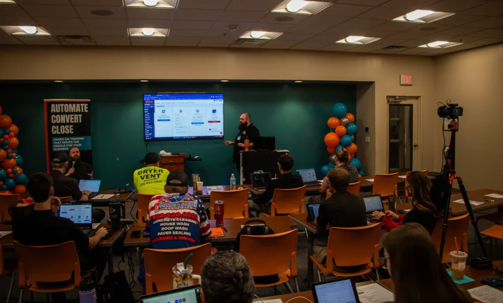 Shawn Derrick speaking to attendees at a Legacy Sales Engineering sales process workshop