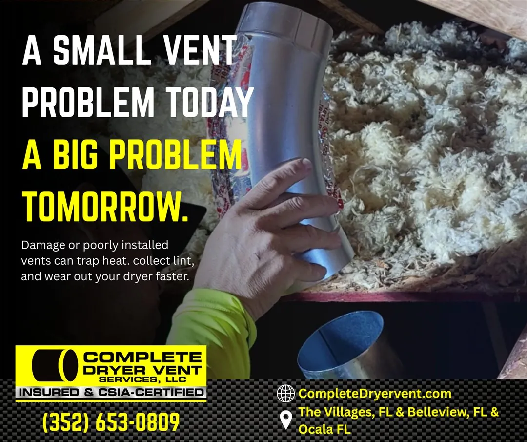 Dryer vent safety social media post designed by Legacy Sales Engineering for Complete Dryer Vent