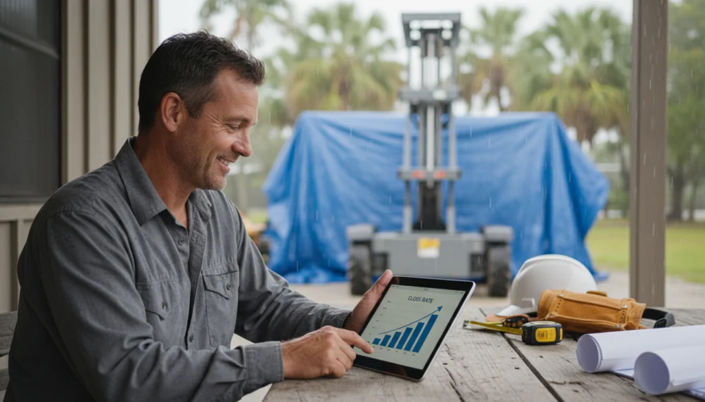 contractor tracking rising close rate after one on one sales coaching sessions