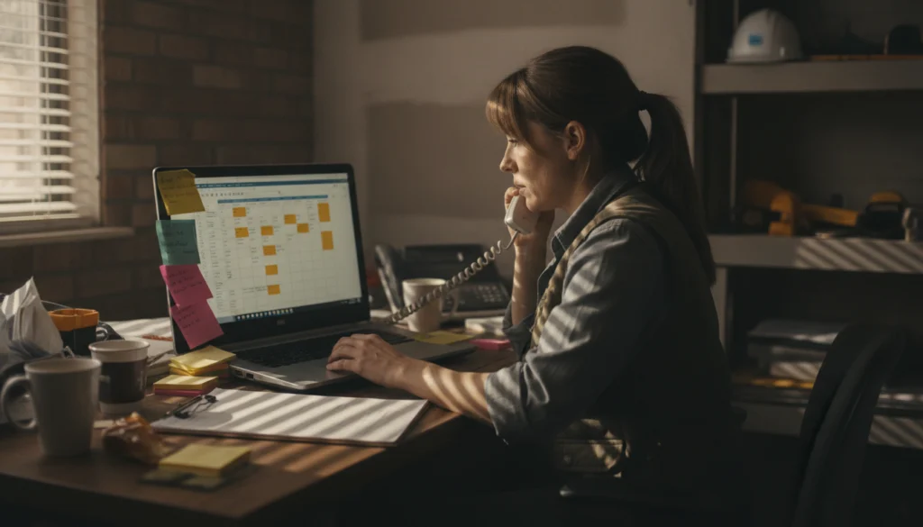 How Contractors Turn Engaged Leads Into Booked Jobs in 2026 2 office staff following up with engaged leads using a CRM dashboard