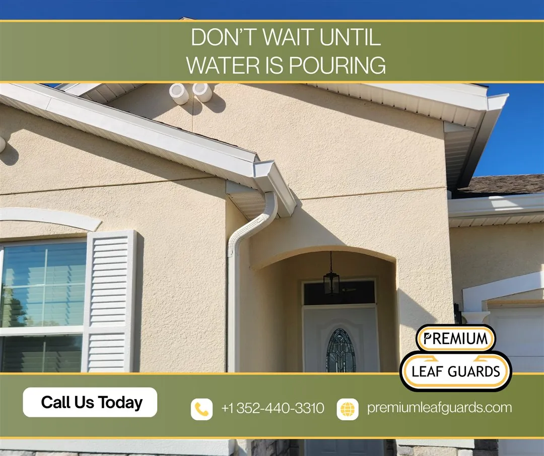 Gutter protection social media post designed by Legacy Sales Engineering for Premium Leaf Guards