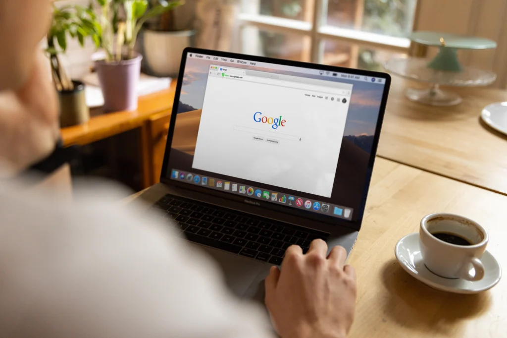 solar contractor checking google map pack ranking on a laptop