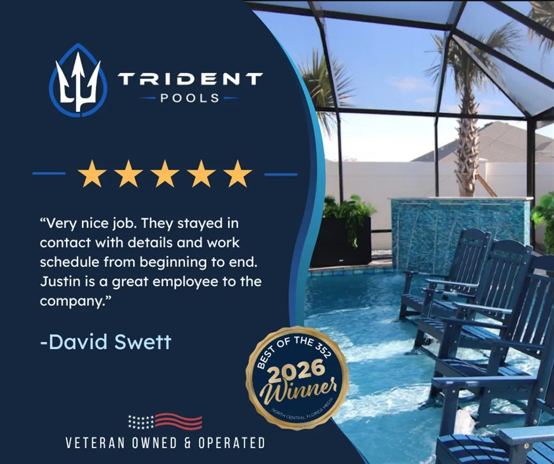 5-star review card social media post designed by Legacy Sales Engineering for Trident Pools