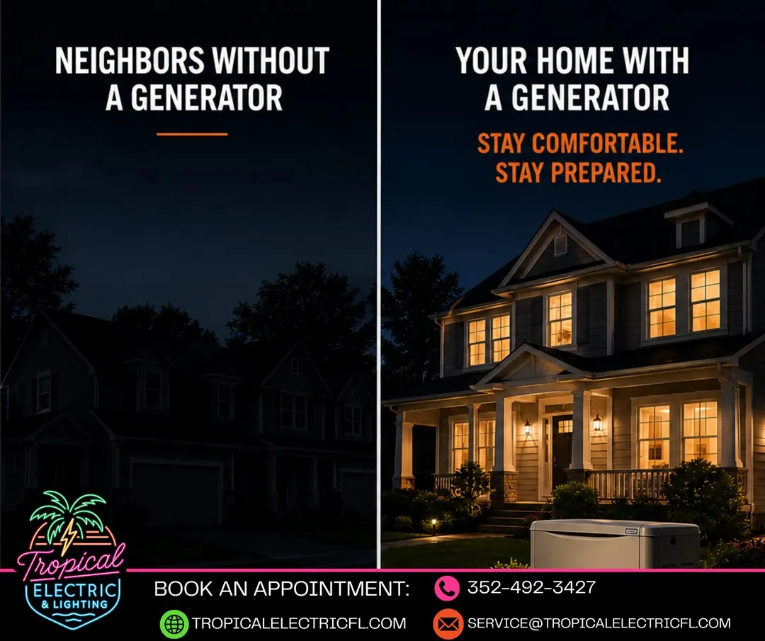 Generator comparison social media post designed by Legacy Sales Engineering for Tropical Electric