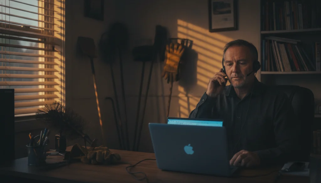 ai front desk for chimney company handling an after-hours phone call