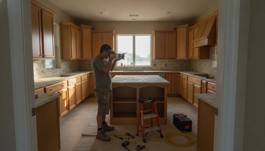 before-and-after remodel photo used in home service social management campaign