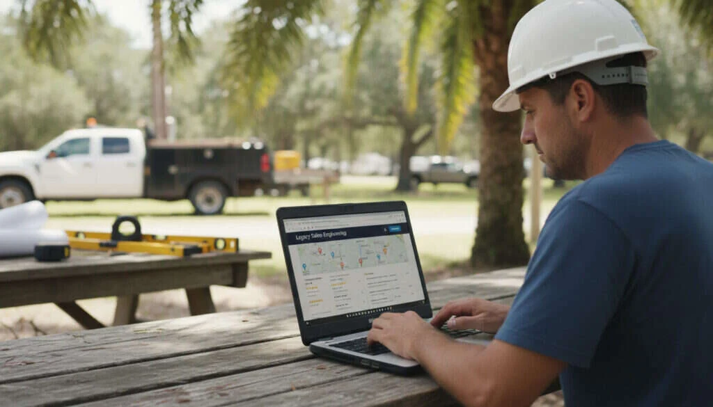 contractor reviewing map pack hero review ippei.com results on laptop