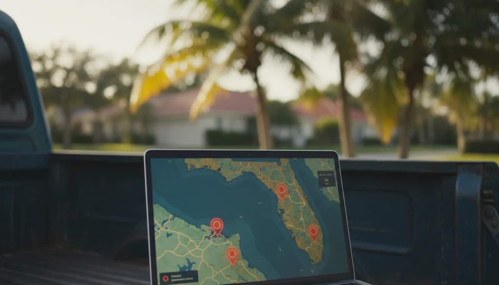 Google map pack ranking screenshot showing three Florida contractor listings