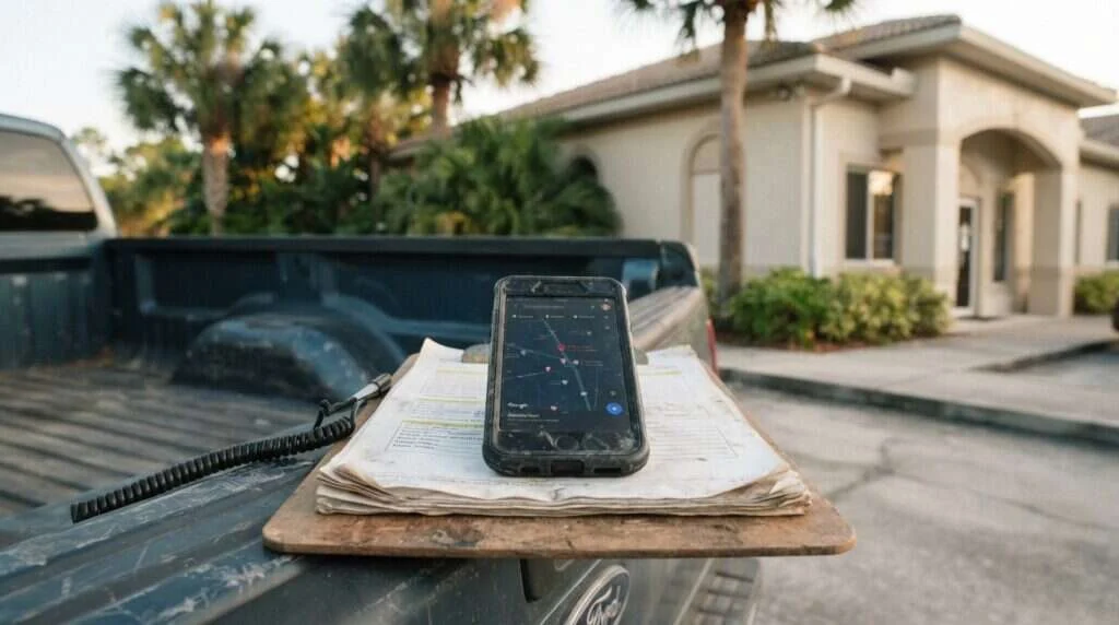 Google Tier 1: Brand & Map Pack search results showing a contractor's listing in Jacksonville